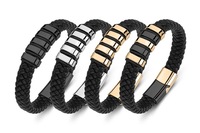 Mode Cuir En Acier Inoxydable Fermoir Magnétique Bracelet Pour Hommes Bijoux Personnalisé Nom Bracelet