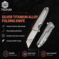 Couteau pliant EDC en titane TGZUO, couteau de poche tactique utilitaire de précision CNC, lame à changement rapide, outils de survie d'urgence