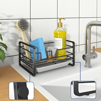 Support de rangement de cuisine sans perçage pour éponges, égouttoir à éponges, porte-savon en laine d'acier, support de rangement pour torchons d'évier de cuisine