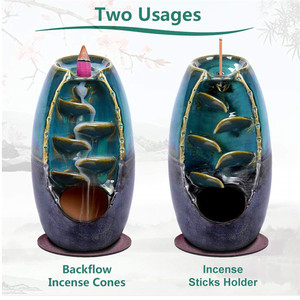 Compte-circuit arrière en céramique, luxe, personnalisé, en cristal, ornements <span class=keywords><strong>de</strong></span> <span class=keywords><strong>fumée</strong></span>, encensoir <span class=keywords><strong>de</strong></span> luxe, brûleur <span class=keywords><strong>de</strong></span> <span class=keywords><strong>cascade</strong></span> - Product Image 6