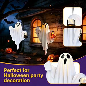 2026 New Halloween Hanging Ghost Lantern with LED <b>Lights</b>, Suitable for Patios <b>Trees</b>,Porchboards, Pumpkin Lanterns and Candy Jars - Product Image 2