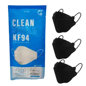 KF94 일회용 4ply 얼굴 마스크 한국어 물고기 모양 블랙 화이트 컬러 마스크