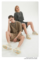 Printemps et été lavage lourd à faire vieux T-shirt de couleur unie Hip Hop marque de mode japonais décontracté hommes T-shirt à manches courtes