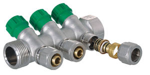 Système de chauffage au sol Sunfly Débitmètre de chauffage par le sol en laiton Collecteur de collecteur Groupe de mélange UFH Pack de contrôle Collecteur forgé - Product Image 6