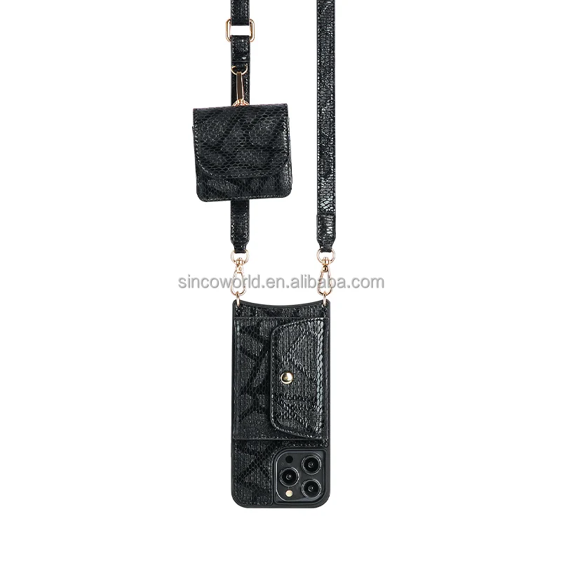 <strong>2026</strong> Sinco <strong>Snake</strong> Skin Leather Crossbody Phone <strong>Case</strong> with Card Slot Leather Phone <strong>Case</strong> with Strap for <strong>iphone</strong> 17 Pro Max