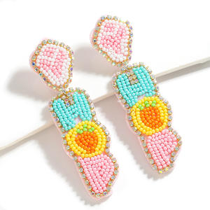 Ohrringe Frauen Luxus Farbe Perlen hand gefertigte Hasen-inspirierte baumeln Ohrringe für Ostern, Frühling und festliche Anlässe und Party - Product Image 6