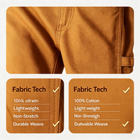 Jean de travail pour charpentier homme, coupe droite décontractée, en coton duck, avec poches porte-outils, durable et confortable