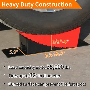 GT-17PS1 Heavy Duty RV Leveling Blocks Curved Camper Leveler Ramp For Dual Axle Tandem Wheel Travel Trailer Motorhome
