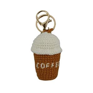 Crochet fait main porte-clés tricoté décoration mignon café Gengar oeufs pochés ornement bricolage artisanat accessoires cadeau - Product Image 5