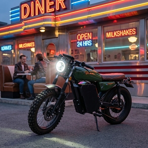 Moto électrique vintage Scrambler 2000W 72V, longue porté<span class=keywords><strong>e</strong></span>, tout-terrain, pour adultes - Product Image 5