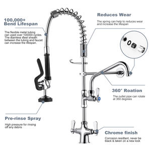 Robinet <span class=keywords><strong>gourmet</strong></span> tendance chaud vanne en laiton robinet de cuisines industrielles pour robinet de pulvérisateur de pré-rinçage de Restaurant - Product Image 5