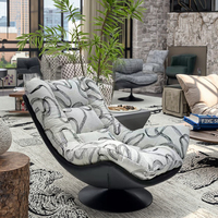 Sillón Reclinable Individual Moderno de Tela Rosa, Silla Mecedora sin Brazos, Estilo Casual y Suave para Dormitorio o Sala de Estar