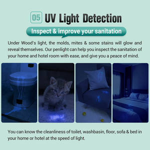 Linterna <span class=keywords><strong>Ultravioleta</strong></span> Dr.K3 UV para Detección de Piel de Mascotas, <span class=keywords><strong>Luz</strong></span> Negra de 365 nm, Linterna LED UV <span class=keywords><strong>Forense</strong></span> FWA, Aleación de Aluminio Fluorescente - Product Image 5