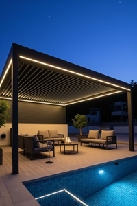 RKOVE RK-E1 Modern Aluminum Pergola Black Powder Coated <b>Square</b> <b>Frame</b> Weather Resistant Backyard Outdoor Structure - Product Image 5