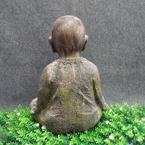 Petites Figurines bouddhistes en résine, Statue <span class=keywords><strong>de</strong></span> petit moine religieux assis dans le jardin <span class=keywords><strong>de</strong></span> bouddha - Product Image 3