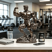 Statue de musculation en résine peinte à la main, trophée de compétition de fitness, décoration de bureau, ornement, cadeau, vente en gros