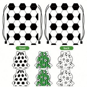 กระเป๋าเป้สะพายหลังแบบเชือกผูกขายส่งสำหรับเด็ก กระเป๋าเก็บของพกพาสำหรับแฟนฟุตบอล ทำจากโพลีเอสเตอร์ พร้อมสายสะพายและช่องใส่ของ - Product Image 5