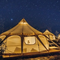 Grande tente cloche Lotus de 28 m² en toile imperméable pour glamping, événements extérieurs, mariages 4m 5m 6m