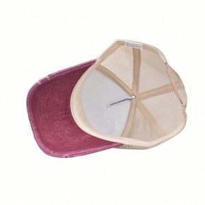 Gorra de Béisbol Estilo Trucker 2024, Nueva, de Algodón Puro, con Efecto Desgastado, de Alta Calidad, Verano, Malla Deportiva y Formal, Estilo Personalizado para Exteriores - Product Image 6
