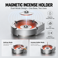 Cendrier créatif en aluminium CNC avec support magnétique pour encens, décoration de bureau moderne de style Bauhaus pour le bureau et la salle de séjour