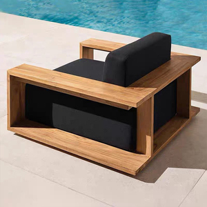 Sofás de Jardín de Teca de Lujo para Todo Clima, Conjuntos de Muebles Modernos para Exteriores, Sofá Seccional para Patio, Villa, Jardín, Sofá de Madera de Teca - Product Image 3