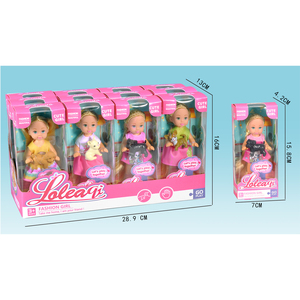 Toptan 4.5 inç küçük Mini katı vücut bebek ucuz moda 12cm bebek Pet köpek ile kız oyuncaklar için Set - Product Image 2