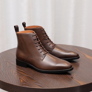 Men's Pointed Toe <b>Boots</b> Stylishly Handcrafted Walking <b>Boots</b> for Winter New Style with Laces at the <b>Ankle</b> - Product Image 4