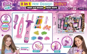 Kit de tressage et de torsion électrique 2-en-1 EPT, outil de coiffage automatique DIY avec <span class=keywords><strong>perles</strong></span> et fils colorés pour filles de 5 ans et plus - Product Image 2