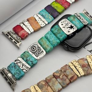 Forwelleny Nouveau <span class=keywords><strong>Bracelet</strong></span> Décoratif en Pierre Naturelle pour Femme, Vente en Gros, pour <span class=keywords><strong>Apple</strong></span> Series 11 10 9 - Product Image 2