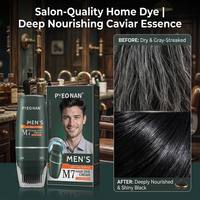 Tinte Permanente para el Cabello Negro con Esencia de Plantas Naturales para Hombre, Antialérgico, Sin Amoníaco, para Uso Doméstico, Cubre el 100% de las Canas