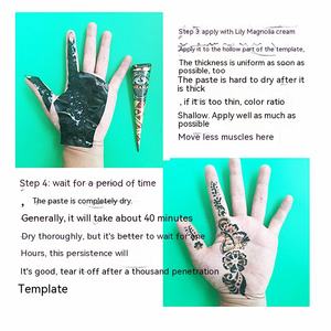 Precio al por mayor barato 12 unids/caja negro marrón indio <span class=keywords><strong>Henna</strong></span> cono tatuaje temporal tinta cuerpo arte brazo Golecha granate <span class=keywords><strong>Henna</strong></span> pasta conos - Product Image 5