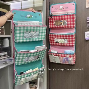 Wall-mounted Storage <b>Bag</b> Fabric Hanging Organizer <b>Punch</b> Free Door Window Use Rectangle Shape Office Home Dormitory Essentials - Product Image 1