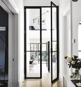 2024 ideas de diseño para el hogar puertas de vidrio de acero industrial marcos de metal ventanas parrilla diseño de puerta abatible de hierro - Product Image 5