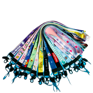 Free Sample Limited Wholesale Fashionable Nylon Lanyard with Custom Logo Thermal Transfer Printing New Year Neck Strap Keychain