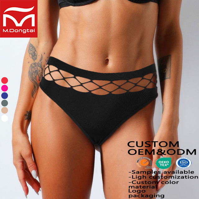 High-Waisted Ladies Seamless Underwear Panties Sexy Lace Panties Lingerie Plus Size Mature Women Hollow  Solid Affordable