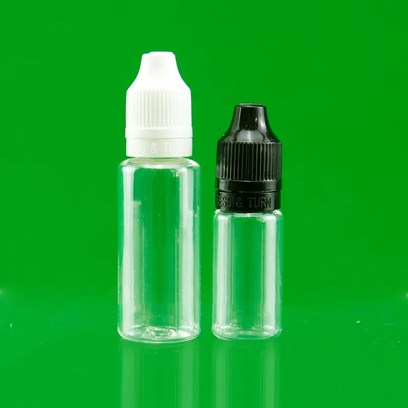 10ml 20ml PET Envases de plástico Tapa de plástico vacía Botellas de aceite líquido con tapa a prueba de niños