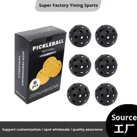 Balle de pickleball rigide de 74 mm qui brille dans le noir, 40 trous, noyau en nid d'abeille en PP rotomoulé, balles d'entraînement nocturnes