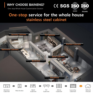 BAINENG Ultima <span class=keywords><strong>Cucina</strong></span> Compatta Personalizzata in Acciaio Inox per Appartamenti e Hotel, Design per Piccole Cucine - Product Image 3