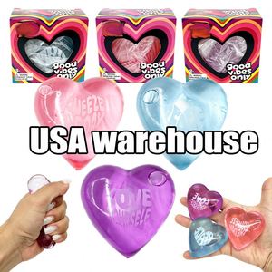 Jouets Squishy en forme de cœur mignons à remontée lente, anti-stress, sensoriels, avec mots encourageants, en forme de boule de sucre, doux, entrepôt USA - Product Image 2
