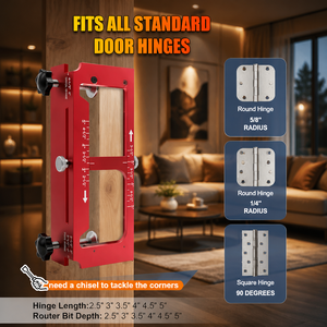 Kit di installazione cerniere e serrature per porte con ghiera per fresa e attrezzo per mortasatura - Modelli per fresa da 2,<span class=keywords><strong>5</strong></span>" <span class=keywords><strong>x</strong></span> <span class=keywords><strong>5</strong></span>" quadrati, <span class=keywords><strong>1</strong></span>/<span class=keywords><strong>4</strong></span>" R, <span class=keywords><strong>5</strong></span>/8" - Product Image 5