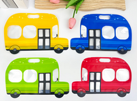 Nouveau dessin animé école Bus forme sac à main avec fenêtre bonbons paquet fête faveur cadeaux voiture Bus forme bonbons collations paquet sac à main