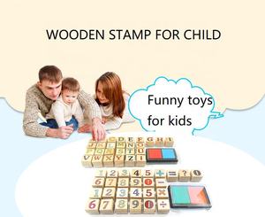 Children <strong>Toys</strong> Custom <strong>Personalised</strong> Alphabet Letter Number <strong>Wooden</strong> Stamp Set for Kids With Ink Pad - Product Image 4