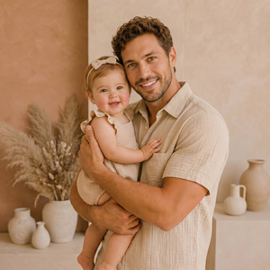 Abbigliamento Coordinato Personalizzato Hongbo per <span class=keywords><strong>Papà</strong></span> e Figlia, Morbido Cotone 100% Mussola, Outfit Coordinati per Famiglia - Product Image 1