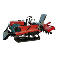 Venta Directa de Fábrica, Tractor Multifuncional para Campos Altos y Arrozales con Orugas de Goma y Rotocultor