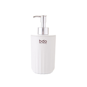 320ml Liquid Soap <b>Dispenser</b> Bottle with Pump Head, PP Plastic <b>Shampoo</b> & Body Wash Refillable Bottle, Striped Look - Product Image 1