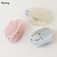 Pince à cheveux Bemay Fashion style luxe léger, coquillage étoile de mer avec strass, en acétate, pour tresses et chignon, pour femme