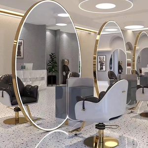 Equipo de Salón 2024, Otros Muebles de Salón, Estaciones de Barbería de Doble Cara, Espejo para Peinado, Estación de Salón con Luces - Product Image 1