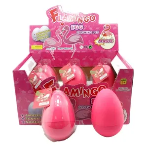 새로운 디자인 물 부화 성장 애완 동물 플라밍고 계란 플라스틱 부화 동물 계란 장난감