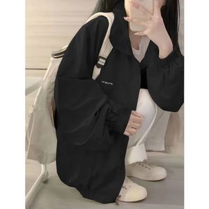 Chaqueta de Mujer con Cuello Alto y Cremallera, Estilo Holgado y Acogedor, Ropa Exterior Informal Minimalista con Color y Parches Personalizables - Product Image 5