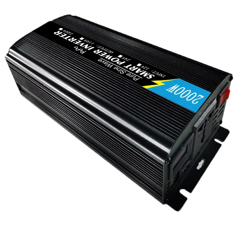 Power Inverter High Frequency off Grid 2000W 12V/120V with USA Socket Pure Sine Wave DC/AC